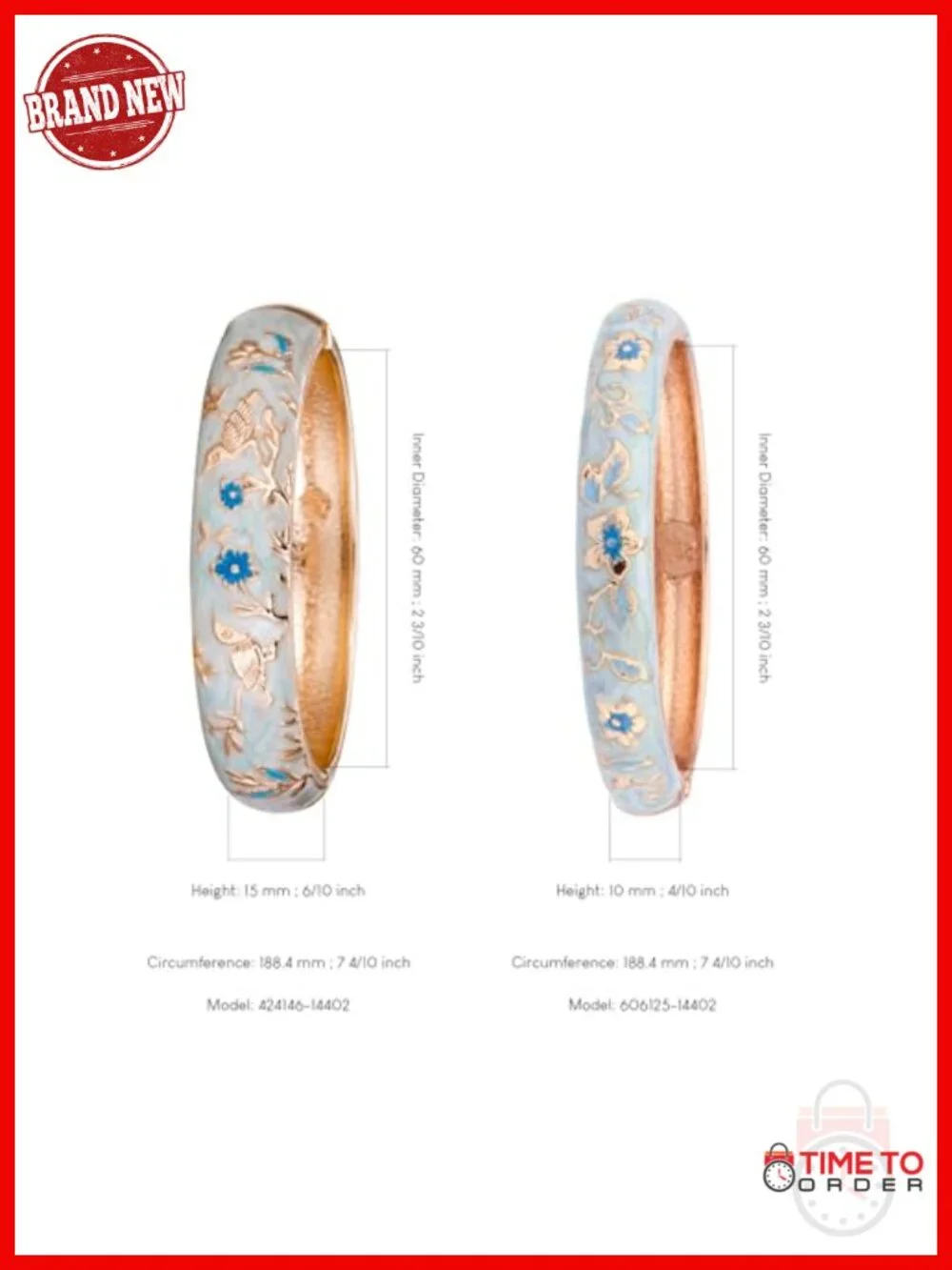 Enamel Bird Floral Spring Hinged Bangle Bracelet Crystal Rhinestone Alloy
